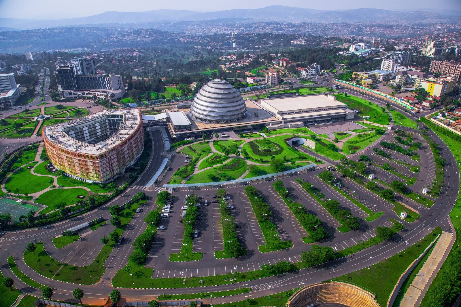 Aerial of the Kigali Convention Centre